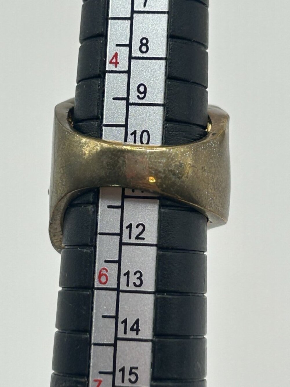 Vintage Greek Key Rhinestone Wide Band Costume Ring Gold Tone Size 5 Chunky Fun - Picture 6 of 12